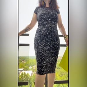 H&M Black & White MIDI Dress